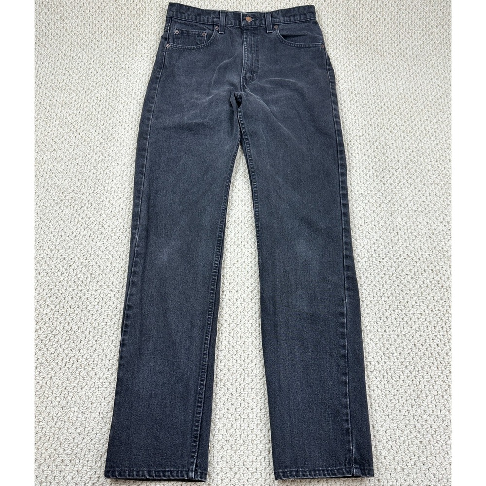 Vtg Levis 505 Jeans Fits Mens 32x35 Black Regular Fit Straight Leg Made USA 90s